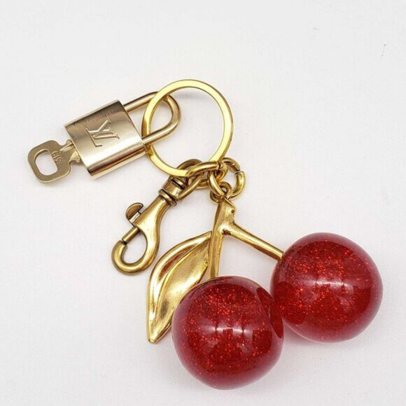 Authentic Louis Vuitton Lock & Key with unbranded Red Cherry Bagcharm 100125 - Picture 8 of 8